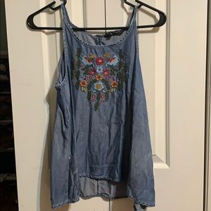 Embroidered crop top